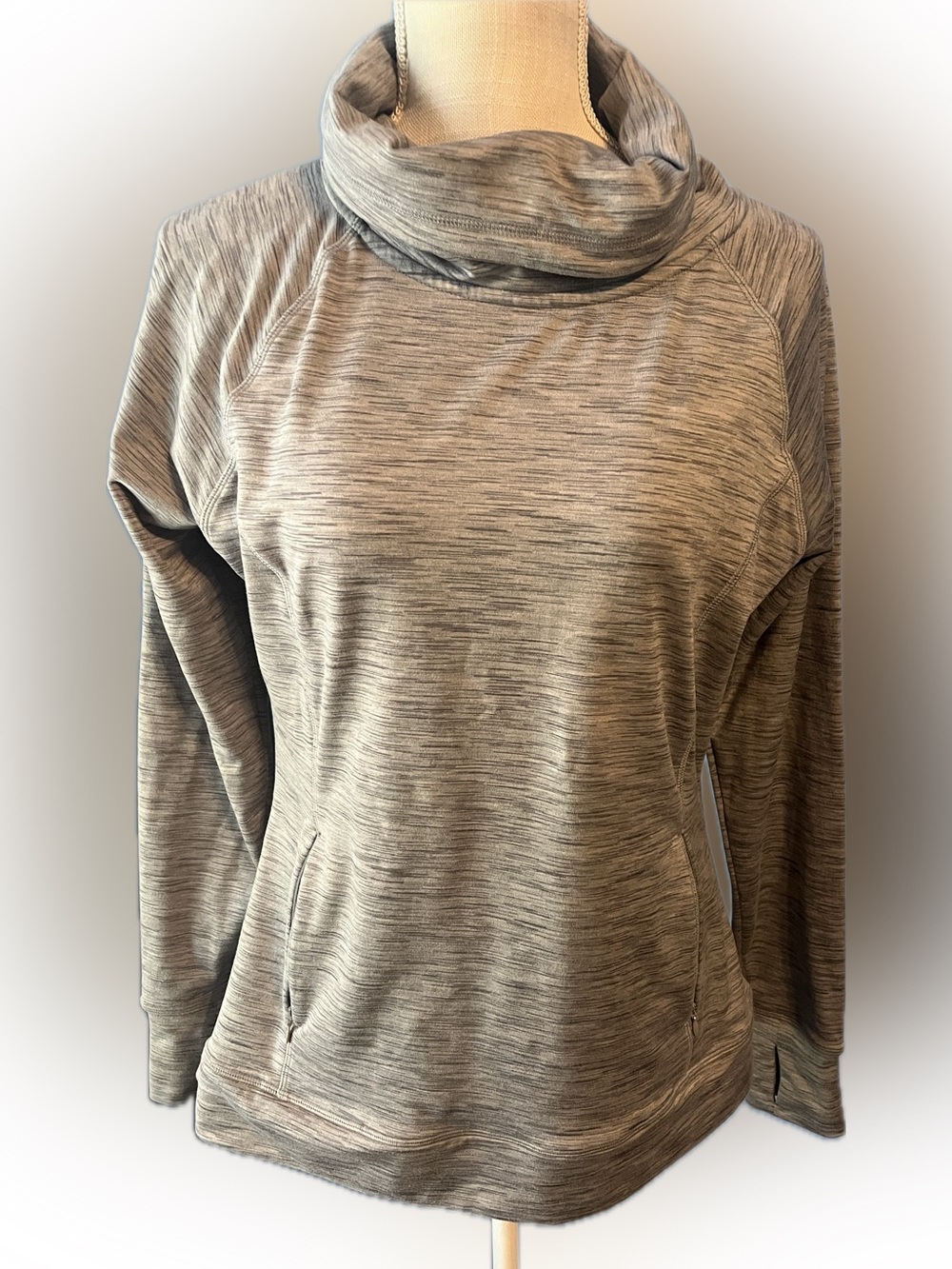 Kyodan Pullover Gray Cowl Neck Top, Size L